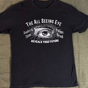 Mystic Black Graphic Tee with Eye Design